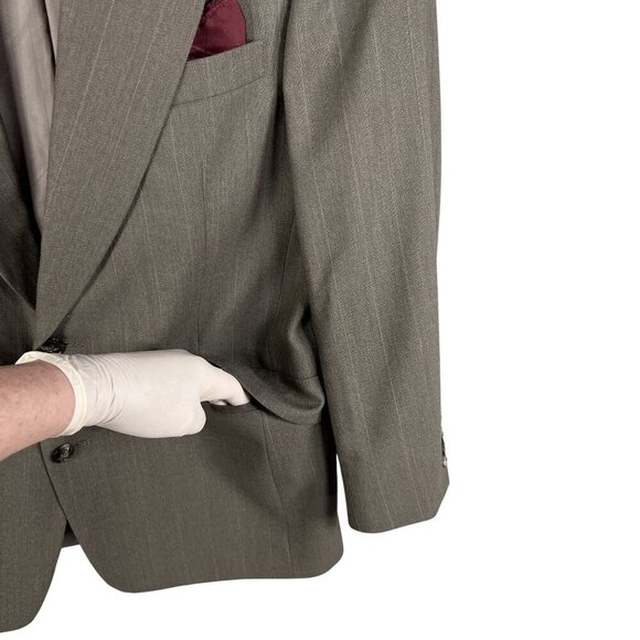 Hart Schaffner & Marx Mens 38S Parisian Wool Blazer USA Made Olive Green Career - Picture 5 of 15